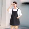 Delantal de doble hombro, multi-bolsillo, transfronterizo, con logo personalizable impreso, para uso en cocina, resistente al agua, adecuado para hornear, catering y tiendas de té de burbujas