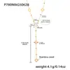 Xinyixinxin Aço Inoxidável Zircônia 5A Flor de Trevo Feijão Dourado Pequeno Colar Empilhado de Camada Dupla com Borla Longa Não Desbota