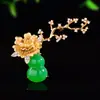 Broche de Flor de Peonía Dorada Vintage de Alta Gama con Diseño Único, Accesorio de Broche para Chaqueta de Traje de Alta Gama