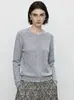 Cardigan de Lã Tricotado Casual Gola Redonda Manga Longa Tricô Feminino Cor Sólida Top Solto Outono/Inverno 2026