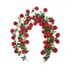Treliças de flores artificiais, treliças de rosas, guirlandas de rosas falsas, decorações de teto, decorações de entrada, decorações de áreas cênicas, decorações de shoppings, artigos de decoração macia, arranjos florais