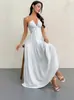 Vestido de Verano Tk Transfronterizo para Mujer Corte A Escote en V Profundo Bajo Cortado Vestido Sexy de Tirantes Finos para Fiesta de Vacaciones
