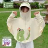 Roupa de Proteção Solar Infantil Seda Gelada 2026 Verão Proteção UV para Meninas e Meninos Estilosa Fina Respirável com Capuz Roupa de Proteção Solar