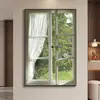 Pintura Decorativa Moderna Minimalista de Janela Falsa com Vista para o Mar para Sala de Estar, Parede de Fundo de Sofá, Pintura Suspensa para Extensão de Espaço