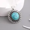 Pendente de Pedra Natural Cristal Europeu e Americano Design de Corrente de Suéter de Renda Redonda Pingente de Colar de Pedra Natural Venda por Atacado