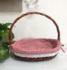 Cesta de Frutas Rattan Cesta de Flores para Presentear Cesta de Frutas Cesta de Mão para Frutas Cesta de Presente Embalagem Cesta de Bambu Trançado Cesta de Ovos