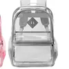 Mochila transparente de PVC transfronteriza, mochila escolar ligera y de gran capacidad para estudiantes, bolsa de gelatina versátil personalizada para viajes
