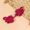 Placa Hebilla Cheongsam Nueva Chinoiserie Cuentas de Jade Perla Cola Larga Hebilla de Crisantemo Traje Tang Dinastía Han Botones Tejidos a Mano Accesorios de Estilo Nacional