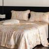 Colcha de Doble Aire Acondicionado para Dormir Desnudo Lyocell Tencel Estampado Digital Floral Americano 50S Lavable a Máquina Colcha de Fibra de Soya