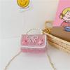 Nuevo bolso de mano para niños, bolso diagonal con cadena de moda, bolso de hombro para niñas con lentejuelas, pequeño bolso cuadrado, bolso de mano con perlas, venta al por mayor
