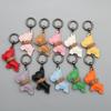 Estoque Transfronteiriço Mini Método Luta de Cachorros Chaveiro Desenho Animado Pingente de Cachorrinho de Couro Chaveiro de Carro Acessórios para Capa de Celular