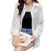 Fairy Sun-protection Clothing Mulheres Manga comprida Primavera e verão Nova chegada Preto e branco solto All-match Chiffon Sun-protection Shirt Fino Cardigan Jacket