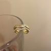 Anillo de Circonita de Perla Ondulada de Doble Capa para Mujer Diseño Nicho Ins de Alta Gama Lujo Ligero Anillo de Dedo 2023 Nuevo