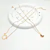 Collar con Colgante de Sol y Luna de Moda Larga con Temperamento Transfronterizo Europeo y Americano para Mujer Set de Dos Piezas