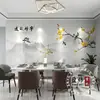 Nuevo estilo chino pintura a tinta pintura de paisaje pared de fondo de TV papel tapiz paisaje flor pájaro sala de estar sofá cine y televisión Mural de pared tela de pared