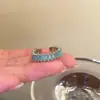 Anillo Abierto de Concha de Estrella de Mar Azul para Mujer con Sensación de Alta Gama Anillo para Dedo Índice Estilo Isla Accesorios Anillo Estilo Vacaciones en la Costa