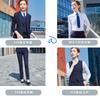 Traje del mismo estilo para hombre y mujer Vestido de temperamento Traje a rayas Traje de negocios Ropa de trabajo de gerente bancario Herramientas de venta