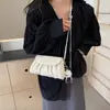 Estilo Popular de Este Año Bolso Pequeño Plegado para Mujer 2025 Nueva Moda de Verano Bolso Cruzado de Hombro con Cadena Bolso Cuadrado Pequeño