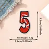 Parches de Tela de Colores Rojos con 26 Letras del Alfabeto Inglés y Números, Estilo Béisbol Americano, Parches Decorativos para Planchar DIY