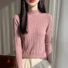 Suéter de punto para mujer, cuello alto medio, nuevo para otoño e invierno 26, estilo coreano ajustado, venta al por mayor de comercio exterior