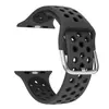 Adecuado para Apple Watch Ultra9876543210 Generación Se Sports Hebilla de Hierro de Dos Tonos Correa de Reloj de Silicona