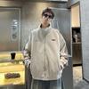 Jaqueta masculina de gola vertical com três barras, estilo tartaruga de outono, cardigã americano, estilo Hong Kong, marca da moda, jaqueta solta e casual