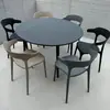 Combinación de Mesa y Sillas para Exteriores Tienda de Té con Leche Negra Mesa para Exteriores Patio de Ocio al Aire Libre Balcón de Plástico para Exteriores Impermeable y Protección Solar