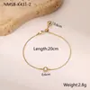 Moda Europeia e Americana Versátil Amor Pequeno Diamante Diamante Redondo Zircônia Pulseira Banhada a Ouro Real Pulseira de Aço Inoxidável Joias Transfronteiriças Venda por Atacado