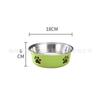 Lavabo para perros de color de comercio exterior acero inoxidable engrosado antideslizante tazón para gatos y perros tazón para agua para mascotas tazón individual estampado tazón para perros al por mayor
