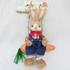 En Stock Tejido de Paja Hecho a Mano Conejo Adorno Creativo Lindo Regalo Decoración Estilo Bosque Navidad Pascua Patente