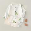 Roupa de Bebê Recém-Nascido para Soltar Pum Primavera e Outono Manga Longa Roupa de Coelho Algodão Puro Super Fofa Roupa Triangular de Engatinhar Macacão de Bebê