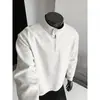 Sudadera con media cremallera y cuello alto deconstruida estilo retro americano para hombre Otoño 2026 Holgada Casual Versátil Top Pulóver