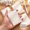 Cuaderno retro americano A7 de hojas sueltas, bolsillo horizontal, bloc de notas portátil extraíble, espiral simple