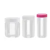 Botella de plástico personalizada transparente de grado alimenticio de plástico PET para envasado 300ml con tapa boca ancha envases de plástico para alimentos