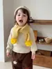 Suéter azul smog para niños otoño e invierno estilo coreano bebé elegante de punto acanalado color liso suéter de punto ropa de invierno ropa versátil para bebé