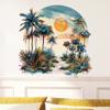Stickers de Hojas Verdes Transfronterizos Calcomanías de Pared Sala de Estar Dormitorio Comedor Calcomanías de Pared Estilo Planta Bosque Coco Tropical Ciber Rojo Decoración