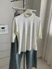 Camiseta Elegante de Lã Tencel com Manga Curta para Mulheres, Drapeada, Casual, Emagrecedora, Versátil, Slim Fit, Gola Alta, Camiseta Básica de Manga Meia para Outono
