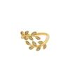 Xuping Nova Moda Anel Simples de Liga Banhado a Cor Ouro 14K para Mulheres, Anel Aberto Ajustável de Luxo Leve