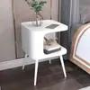 Mesa de noche minimalista de lujo nórdico, moderna para dormitorio de influencer, mesa de centro creativa de hierro forjado para sala de estar, mesa de noche simple