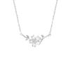 Collar de Plata Esterlina 925 Flor de Cerezo para Mujer Diseño Nicho Lujo Ligero Hojas Cadena Clavícula Estilo ins Colgante de Flor