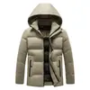 Recomendación principal de invierno: chaqueta acolchada de algodón con capucha desmontable para hombre, engrosada con acolchado de algodón negro dorado de grafeno, para padres de mediana edad y mayores