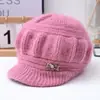 Sombreros para Madres de Mediana Edad y Ancianas, Gorros de Punto Cálidos, Gorros de Lana Gruesos para Invierno, Sombreros para Ancianas, Sombreros de Abuela Forrados con Polar de Pelo de Conejo