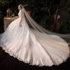 Elegante Vestido de Novia Estilo Bosque 2026 Modelo Nuevo para Novias Petite con Cola Larga, Diseño de Ensueño Súper de Hada Cielo Estrellado, Venta al por Mayor desde Fabricante