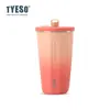 Tyeso Nueva Taishuo Taza de Café Taza Térmica con Popote en Forma de Diamante Taza de Agua para Niñas de Apariencia Elegante Gran Capacidad Taza para Coche