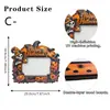 Marco de fotos de madera temático de fantasmas y calabazas retro de Halloween con un ambiente festivo para decoración del hogar