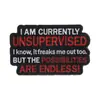 Set de broches con eslóganes en inglés de humor negro transfronterizo, con texto sarcástico, ingenioso y divertido, un pin de insignia de aleación personalizado