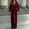 2026 estação independente de roupas femininas transfronteiriças Amazon AliExpress: estilo suave, cintura ajustada, macacão de veludo com decote em V