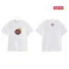 Camiseta de Algodón Pesado Moda Americana Transfronteriza Estampado de Letras Supreme Cuello Redondo Manga Corta Unisex Holgada Casual para Hombres y Mujeres