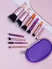 Set de 10 Brochas de Maquillaje con Bolsa para Brochas, Brocha para Polvos de Colores, Brocha para Sombras de Ojos, Brocha para Cejas, Brocha para Corrector, Set Portátil de Brochas de Maquillaje para Belleza
