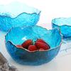 Tigela de Salada Colorida Estilo Escandinavo Doméstica de Fábrica Personalizada Tigela de Frutas Tigela de Legumes Média Grande Borda Dourada Tigela de Vidro Tigela de Chá